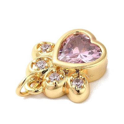 Rack Plating Brass Pave Cubic Zirconia Charms KK-O142-58G-1