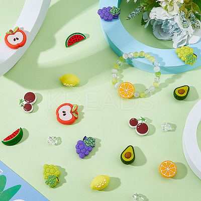 16Pcs 8 Styles Food Grade Eco-Friendly Silicone Focal Beads SIL-DC0001-55-1
