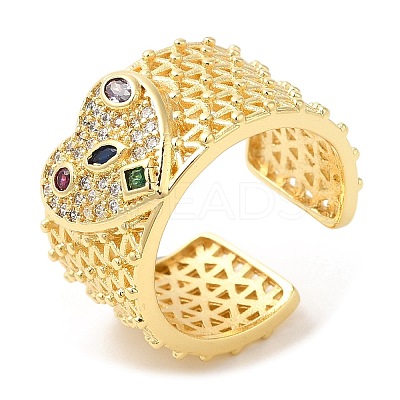 Rack Plating Brass Hollow Open Cuff Rings RJEW-R138-04G-1