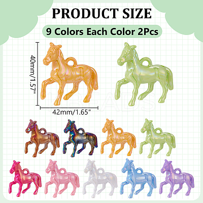 18Pcs 9 Colors Opaque Acrylic Pendants SACR-WR0001-05-1