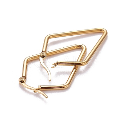 201 Stainless Steel Angular Hoop Earrings LS-EJEW-F205-04G-A-1