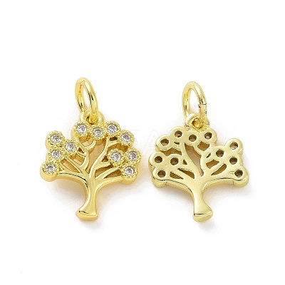 Brass Micro Pave Cubic Zirconia Charms KK-E068-VF063-1