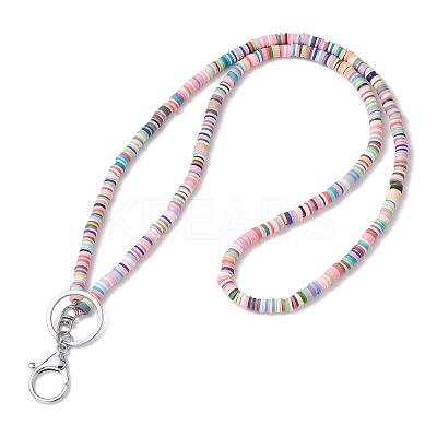 Handmade Polymer Clay ID Card Neck Strap Card Holder HJEW-JM02511-1