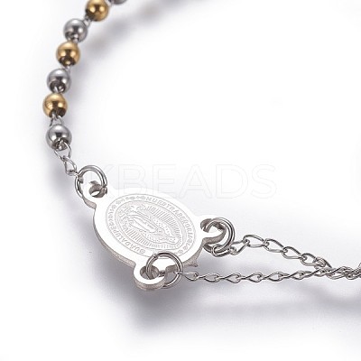 304 Stainless Steel Charm Bracelets BJEW-P258-16-1
