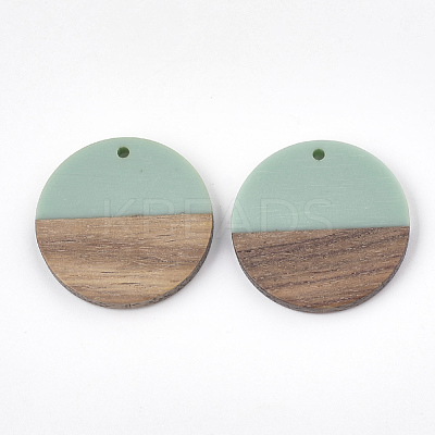 Resin & Walnut Wood Pendants RESI-S358-02B-04-1