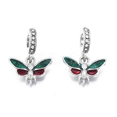 Rack Plating Alloy Enamel European Dangle Charms MPDL-N039-040-1
