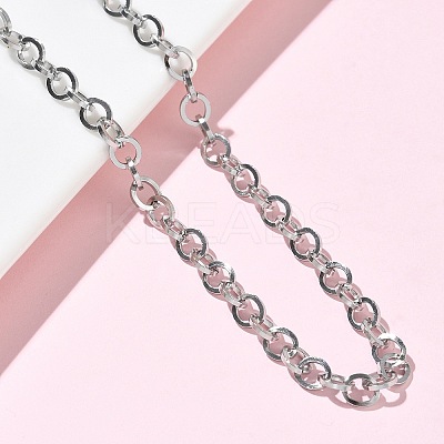 304 Stainless Steel Rolo Chain Necklaces NJEW-Z102-01P-1