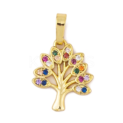 Brass Micro Pave Cubic Zirconia Pendants KK-E108-37G-02-1