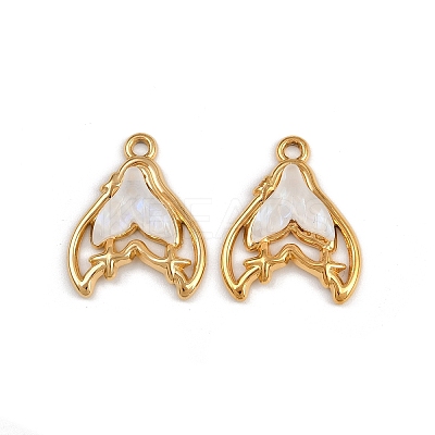 304 Stainless Steel Resin Pendants STAS-P410-10G-1