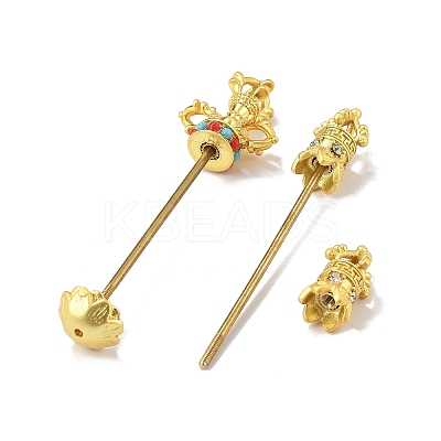 Lotus Shapes Brass Blank Beadable Pendant Bails FIND-H009-01MG-1