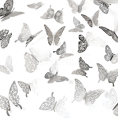 96Pcs 8 Styles PET 3D Butterfly Wall Stickers DIY-TA0013-12B-1