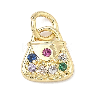 Brass Micro Pave Cubic Zirconia Pendants KK-K417-17G-1