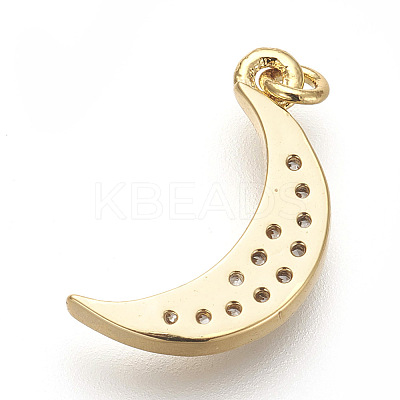 Brass Micro Pave Cubic Zirconia Charms ZIRC-E152-27G-RS-1