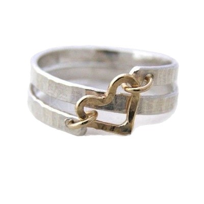 Hammered Alloy Finger Link Rings for Women FS-WG79F21-01-1