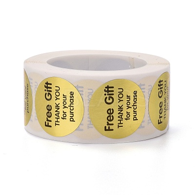 Flat Round Paper Thank You Stickers DIY-C042-09B-1