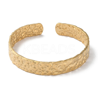 304 Stainless Steel Open Cuff Bangle for Women BJEW-Q770-01G-1