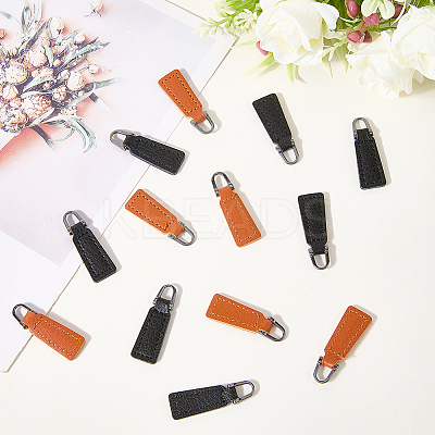 40Pcs 2 Colors PU Leather Zipper Puller FIND-GF0008-33-1