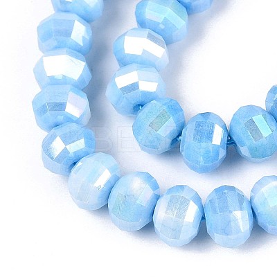 Anti-Tarnish Electroplate Glass Beads Strands GLAA-T025-8mm-19J-1