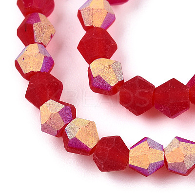 Imitate Austrian Crystal Bicone Frosted Glass Beads Strands GLAA-F029-TM3mm-A14-1