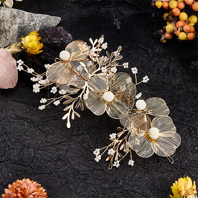 Alloy with Plastic Pearl Ornament Accessories FIND-WH20030-11B-G-1