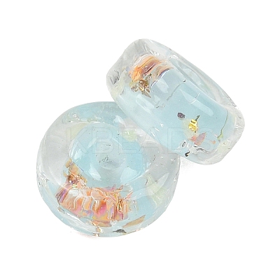 Luminous Handmade Foil Glass Beads LAMP-P020-01A-07-1