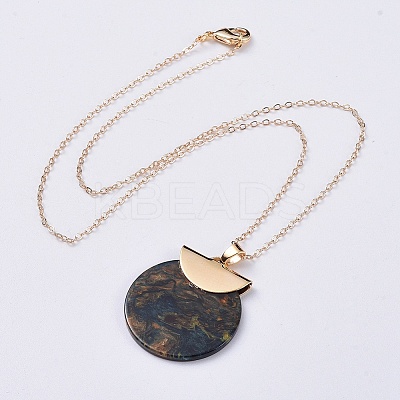 Cellulose Acetate (Resin) Pendant Necklaces NJEW-JN02475-02-1