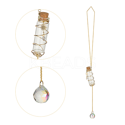 Glass Bottle Plant Hanger HJEW-DR00178-1