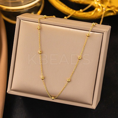 304 Stainless Steel Satellite Chain Necklaces for Women Men LS-NJEW-Q028-12G-1
