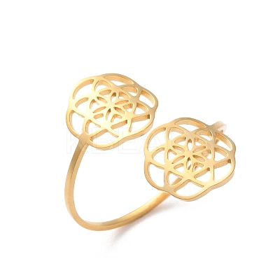 304 Stainless Steel Open Rings for Women RJEW-S240-02G-1
