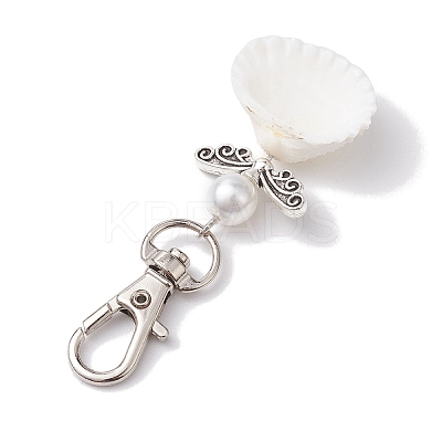 Angel Spiral Shell Pendant Decooration HJEW-JM01964-1