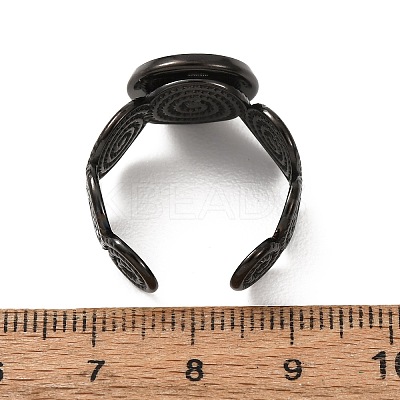 Spiral 304 Stainless Steel Cuff Ring Components STAS-P454-02C-B-1