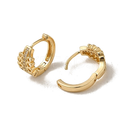 Brass Micro Pave Cubic Zirconia Hoop Earring EJEW-L271-05KCG-06-1