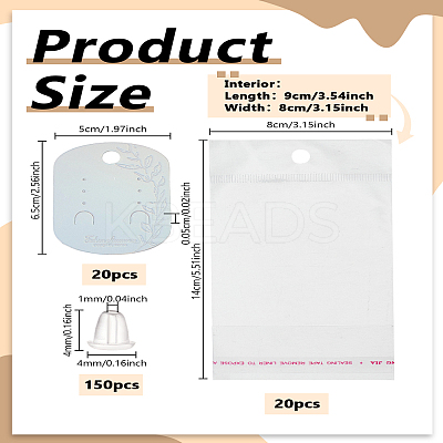 20Pcs Rectangle Laser Cardboard Jewelry Display Cards for Earring CDIS-LP0001-23-1