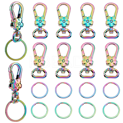 10Pcs Flower Zinc Alloy Swivel Clasps FIND-PH0009-02-1