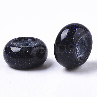 Synthetic Blue Goldstone European Beads LS-G-S359-072B-1