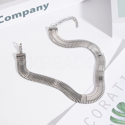 304 Stainless Steel Chain Necklaces for Women NJEW-Z080-02P-1