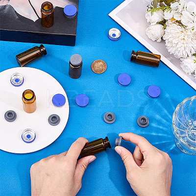 Glass Freeze-Dried Powder Bottle Vial with Cap AJEW-WH0596-021B-1