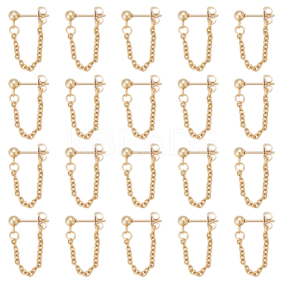 10Pair 304 Stainless Steel Ball Stud Earring EJEW-UN00020-1