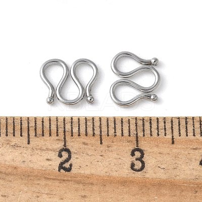 304 Stainless Steel S-Hook Clasps STAS-Z124-04F-P-1
