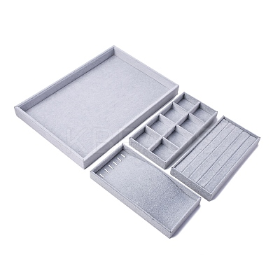 Removable Velvet Jewelry Organizer Display Trays for Earrings Necklaces Rings CON-R030-04A-1