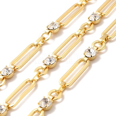 Rack Plating Brass Oval & Flat Round Link Chains CHC-I040-12G-1