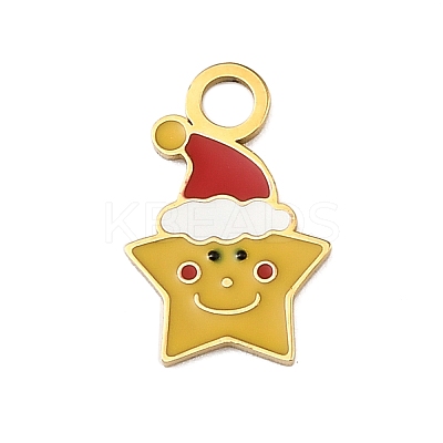 Christmas 304 Stainless Steel Enamel Charms LS-STAS-I356-02G-03-1