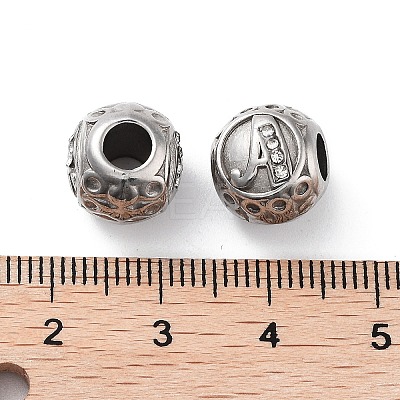 304 Stainless Steel Rhinestone European Beads STAS-A092-10A-P-1