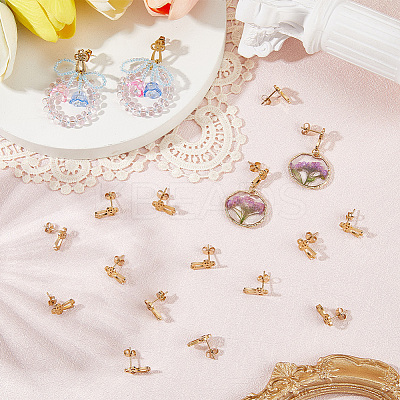 40Pcs Bowknot Ion Plating(IP) 304 Stainless Steel Stud Earring Findings STAS-SC0010-43-1