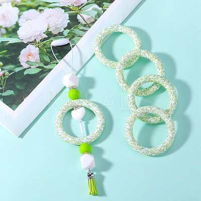 5Pcs Ring Food Grade Eco-Friendly Silicone Focal Beads JX894N-1