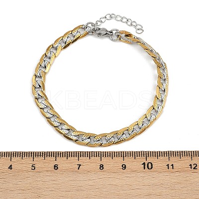 304 Stainless Steel Curb Chain Bracelets for Women BJEW-G757-14GP-1
