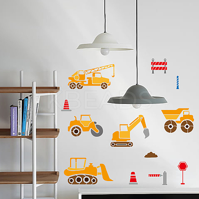 1 Set Engineering Vehicle PET Hollow Out Drawing Painting Stencils DIY-MA0001-31-1
