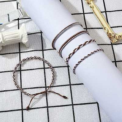 5Pcs 5 Style Nylon Thread Woven Braided Bracelets Set BJEW-SW00052-1