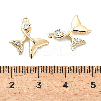 Brass Micro Pave Clear Cubic Zirconia Pendants KK-C054-16G-1