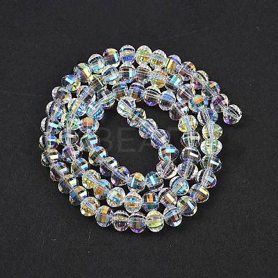 Electroplate Transparent Glass Beads Strands EGLA-B011-08A-AB02-1